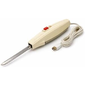 Vintage Sunbeam Electric Knife EK White Tested Works 2 Blades Complete Set USA